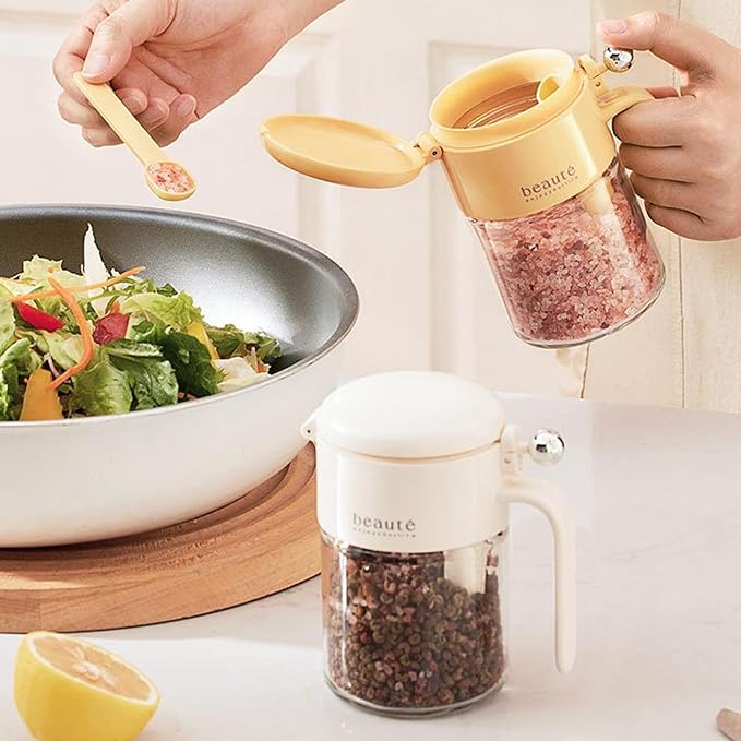 (pack of 6 Container)Spice Jar Compact Premium Seasoning Bottle Multifunction Seasoning Container White|Home & Garden|Kitchen, Dining & Bar|Kitchen Storage & Organization|Spice Jars & Racks