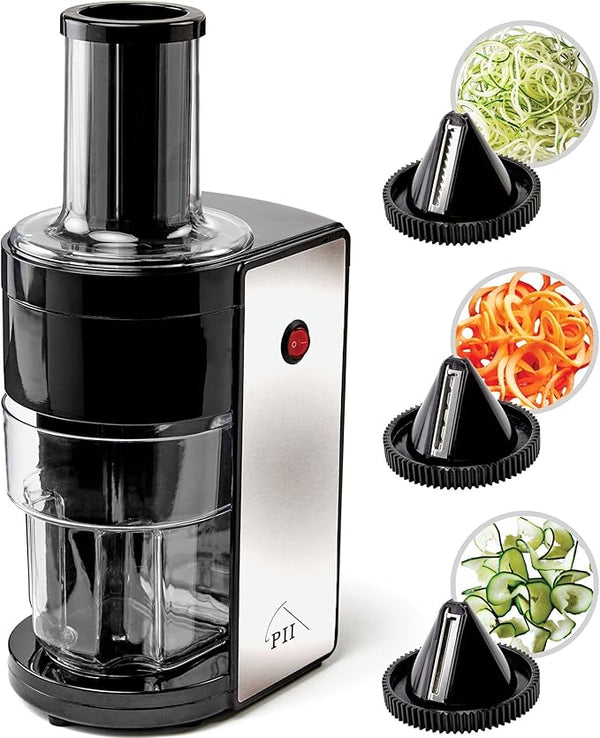 ✨HOT SALE 50% OFF ✨ Electric Spiralizer with 3 Blades – Fast, Easy Spiral Vegetable Slicer – Stainless Steel – Compact Storage – Suitable for Most Large Vegetables, Including Zucchini and Carrots – PII