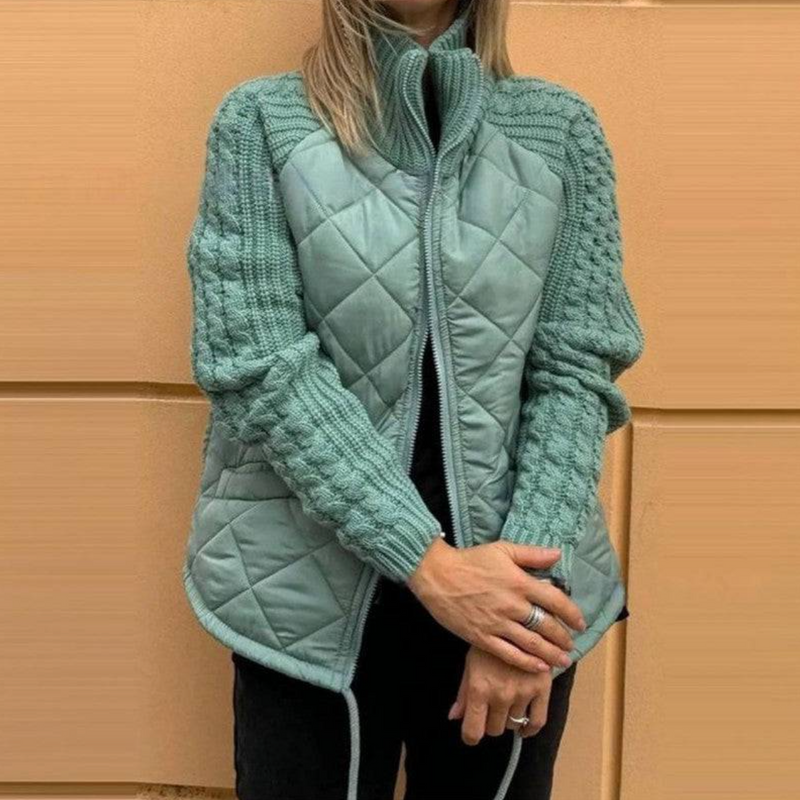 【🔥2025 New Products】🌈Women's Patchwork Knitted Down Jacket