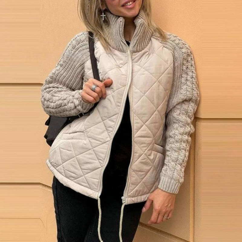 【🔥2025 New Products】🌈Women's Patchwork Knitted Down Jacket