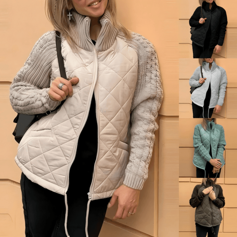 【🔥2025 New Products】🌈Women's Patchwork Knitted Down Jacket